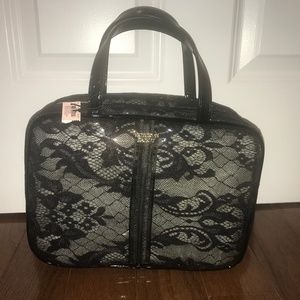 Victoria's Secret Black Lace Travel Makeup Case